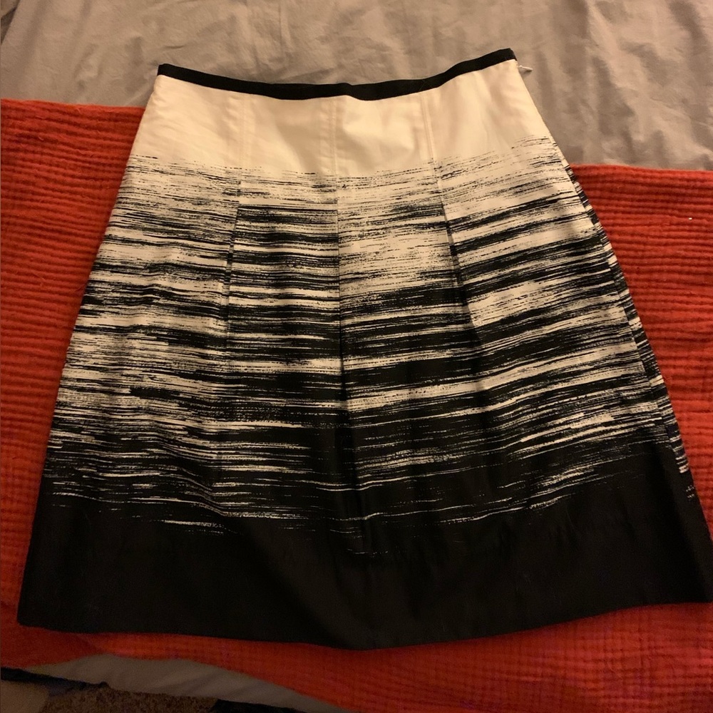 Ann Taylor Black and White Pleated Skirt